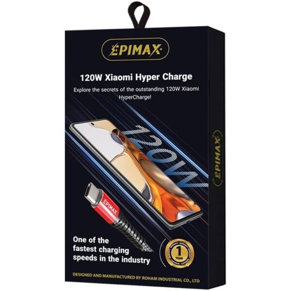 کابل شارژ تایپ سی هایپر شارژ 120 وات ایپیمکس EPIMAX EC-130 120W - Image 2